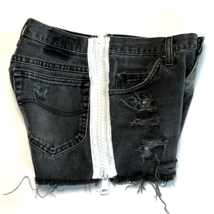 Furst Of A Kind Womens Black Distressed Side Zip Shorts 29 Waist - £22.87 GBP