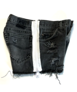 Furst Of A Kind Womens Black Distressed Side Zip Shorts 29 Waist - £21.73 GBP