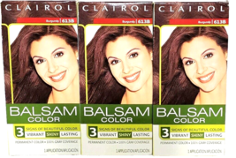 3 Pack Clairol Balsam Hair Color Burgundy 613B Permanent Grey Coverage - £30.44 GBP