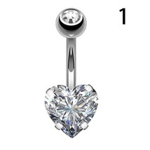 1pc Top Bijoux Double Heart Belly Piercing Nombril Belly Button Rings Na... - £9.02 GBP