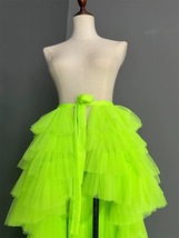 GREEN High Low Layered Tulle Skirt Holiday Outfit Women Hi-lo Wrap Tulle Skirts image 4
