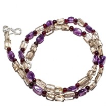 Smokey Topaz Natural Gemstone Beads Jewelry Necklace 17&quot; 74 Ct. KB-967 - £8.49 GBP