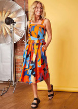 Love Mark Heyes Tropical Print Fit &amp; Flare Sun Dress UK 12 (fm82-2) - £23.66 GBP