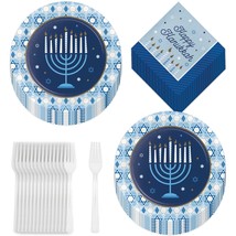 Live It Up! Party Supplies Happy Hanukkah Menorah Paper Dinner Plates and Lunche - £8.50 GBP+