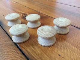 Lot of 5 Unfinished Round Maple Hardwood Wooden Wood Drawer Pulls Knobs 4cm - $29.99