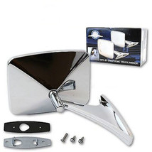 73-91 GMC Truck Chrome RH Outside Rectangle Square Convex Rear View Door Mirror - £34.33 GBP