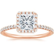 0.60 Ct Princess Cut Diamond Wedding Engagement Ring 14k Rose Gold Finish 925 - £70.00 GBP