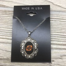 Oklahoma State Necklace and Charm Silver Tone Go Sooners - £7.09 GBP