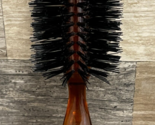 Clear Amber Handle Half Round Nylon Bristle Hair Brush ~ Vintage! - £30.85 GBP