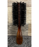 Clear Amber Handle Half Round Nylon Bristle Hair Brush ~ Vintage! - £30.35 GBP