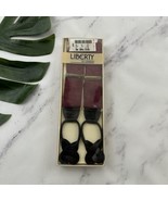 Liberty of London Mens Vintage 90s Silk Suspenders One Size New Red Leaves - $35.19 CAD