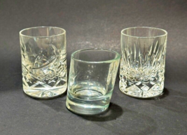 Set of 3 Whiskey Bar Shot Glasses - One Italian Slanted - Two Cashs Crystal - £15.29 GBP