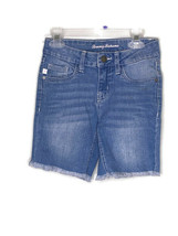 Tommy Bahama Girls Size 10 Bermuda Raw Hem Denim Blue Jean Shorts *flaw* - £6.69 GBP