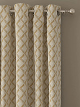 Geometric Textured Linen Blackout Curtains Set of 2 Curtains With Grommet Top - £41.47 GBP+