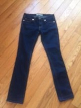 PRE-OWNED J BRAND Jeans Dark Blue Contrast Denim Straight Leg Jeans SZ 27 - $49.49