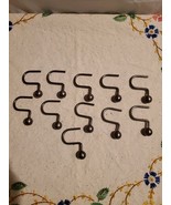 11 Bronze Satin Finish metal Heavy  Ball  Shower Curtain Hooks - $14.84