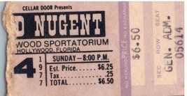 Ted Nugent Ticket Stub July 24 1977 Hollywood Florida - £27.25 GBP