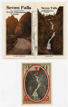 Seven Falls and South Cheyenne Canon Brochure and Sticker Colorado Sprin... - $17.82