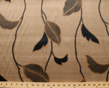 Home Decor Leaves Leaf Vines Tan Linen-Look Decorator Fabric by the Yard... - £7.94 GBP