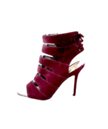 SAM EDELMAN Women High Heel Cage Sandal Size 6.5 Burgundy Suede (FITS Si... - $27.99