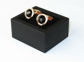Mens Cufflinks by Vitorofolo for French Cuff Shirt V39-11 gold Plated,Stoned image 3