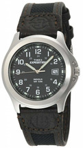 Timex T40091 Men&#39;s Expedition Black Nylon &amp; Leather Strap Watch - £39.14 GBP