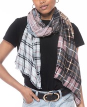 MSRP $36 Inc International Concepts Patched Plaid Scarf White Size OSFA - £7.08 GBP