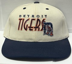 Detroit Tigers MLB Outdoor Cap Vintage 90&#39;s Logo Cream Hat Cap Adjustable RARE - £176.20 GBP