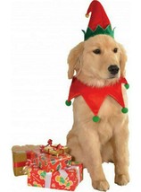Christmas Elf Set for Dogs or Cats Hat with Collar by Rubies Sm/Med - $19.79