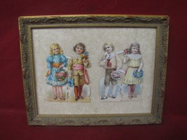 Four Framed Antique 1880s Paper Dolls - £29.97 GBP