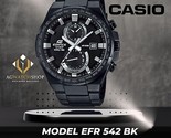 CASIO EDIFICE Reloj analógico de cuarzo de acero inoxidable en tono negr... - $116.28