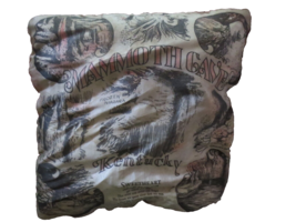 Vintage Mammoth Cave souvenir silk Pillow with fringe - £7.47 GBP