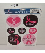 WinCraft Breast Cancer Awareness BCA Multi Sticker Sheet Pink Heart - $9.85