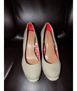Merona Beige Canvas Sisal Wedge Shoes Size 7 Women&#39;s EUC - €26,27 EUR