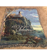 Guiding Light Psalm 27:1 Fringed Tapestry Throw Blanket Approx. 55 &quot;X 47&quot; - £19.33 GBP