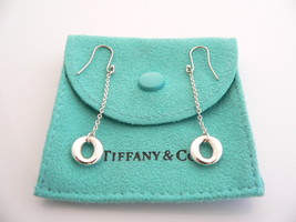 Tiffany &amp; Co Silver Peretti Sevillana Dangling Dangle Earrings Gift Pouch Love - £366.50 GBP