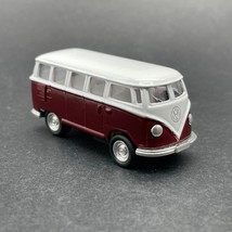 Kinsmart Pull Back 1962 &#39;62 Volkswagen VW Classical Bus Red/White Diecast 1/64 - £10.97 GBP