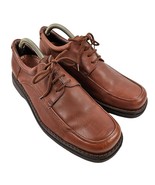 Dustin Shoes Mens 42-43 Brown Leather Casual Oxford Dressy Lace Up Business - £31.22 GBP