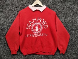 Vintage Stanford University Sweatshirt Adult Large Red Pannill Collared ... - $46.37
