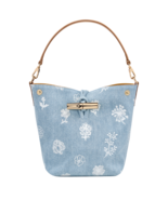 Longchamp Le Roseau XS Artichoke Denim Bucket Bag Crossbody ~NWT~ SKY BLUE - $569.25