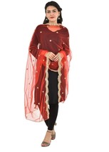 dupatta embroidered Phulkari net Cut Design indian stole dupatta scarves - $23.66
