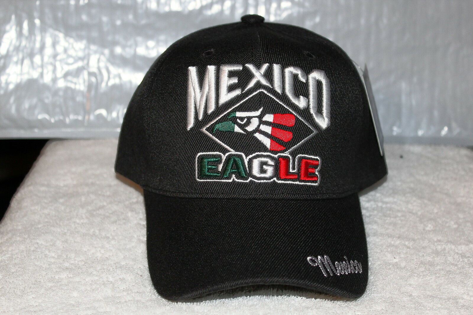 MEXICO EAGLE HECHO EN MEXICO AGUILA BASEBALL CAP ( BLACK )