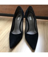 Calvin Klein Collection Pointed Toe Suede Leather Pump Black Women Sz 38... - £133.37 GBP