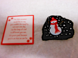 Ganz &quot;Red Snowman Hand Painted Lump Coal With Card&quot; 2&quot; X 2&quot; NEW Stocking... - $2.92