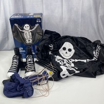 Vtg Gemmy Halloween Animated Giggle Buddies Greeter Skeleton Ghost 2.5&#39; &amp; Box - £20.56 GBP