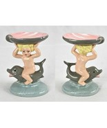 Vintage 1960s Ceramic Soap Dish Cherub Dolphin Iridescent  - $1,744.79 MXN
