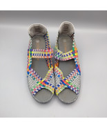 Bernie Mev BM Wedge Sandals Women&#39;s Size 38 Colorful Woven Platform Peep... - $20.79 CAD