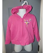 Hanna Andersson Pink Zip Up Flower Hoodie Size 90 Girl&#39;s EUC - £19.64 GBP