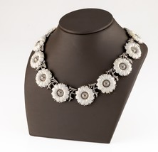 Trifari Lucite Tournesol Ton Argenté Vintage Costume Bijoux Collier - $213.70 CAD