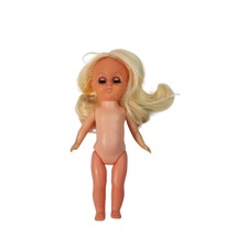 Vintage Doll Hong Kong 1960s Blonde 7.25 inches Open Close Sleepy Eyes Long Hair - £7.76 GBP